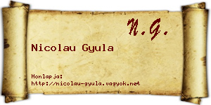 Nicolau Gyula névjegykártya